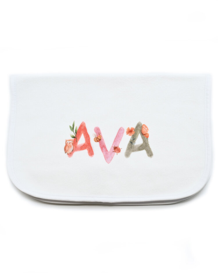 Personalized Woodland Burp Cloth