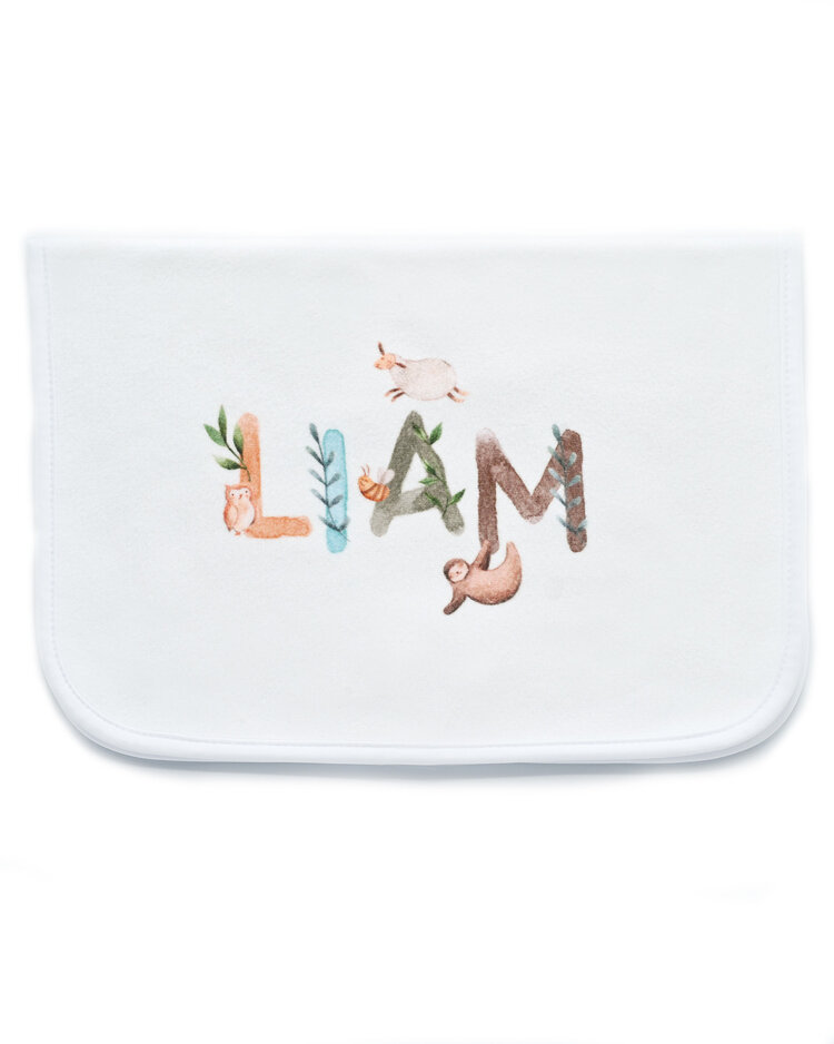 Personalized Woodland Burp Cloth