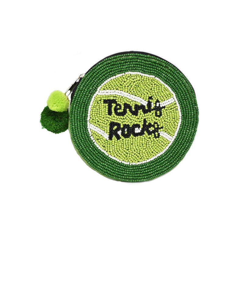 LC Designs Tennis Rocks Beaded Zip Pouch
