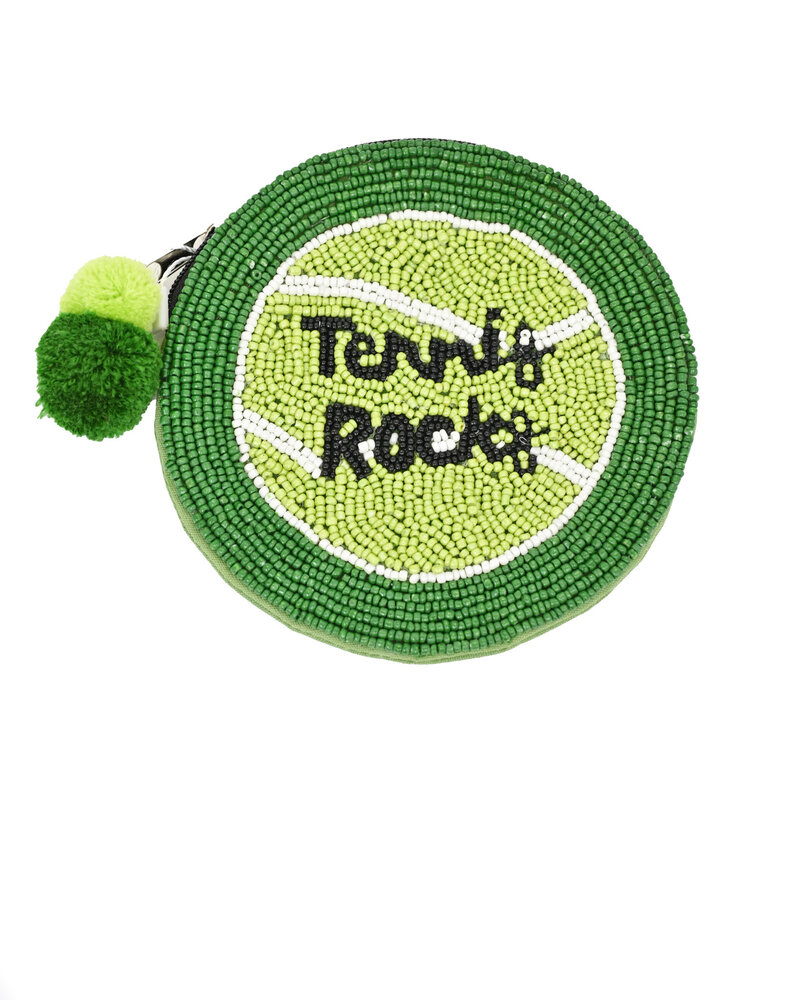 LC Designs Tennis Rocks Beaded Zip Pouch