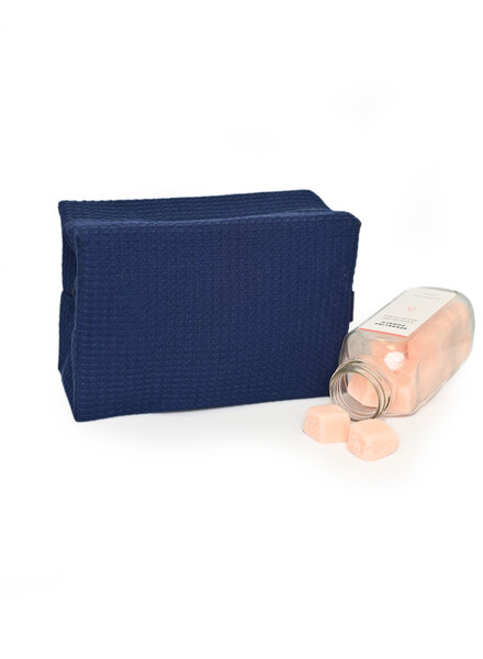 Alan Pendergrass Robes Navy Waffle Weave Cosmetic Case