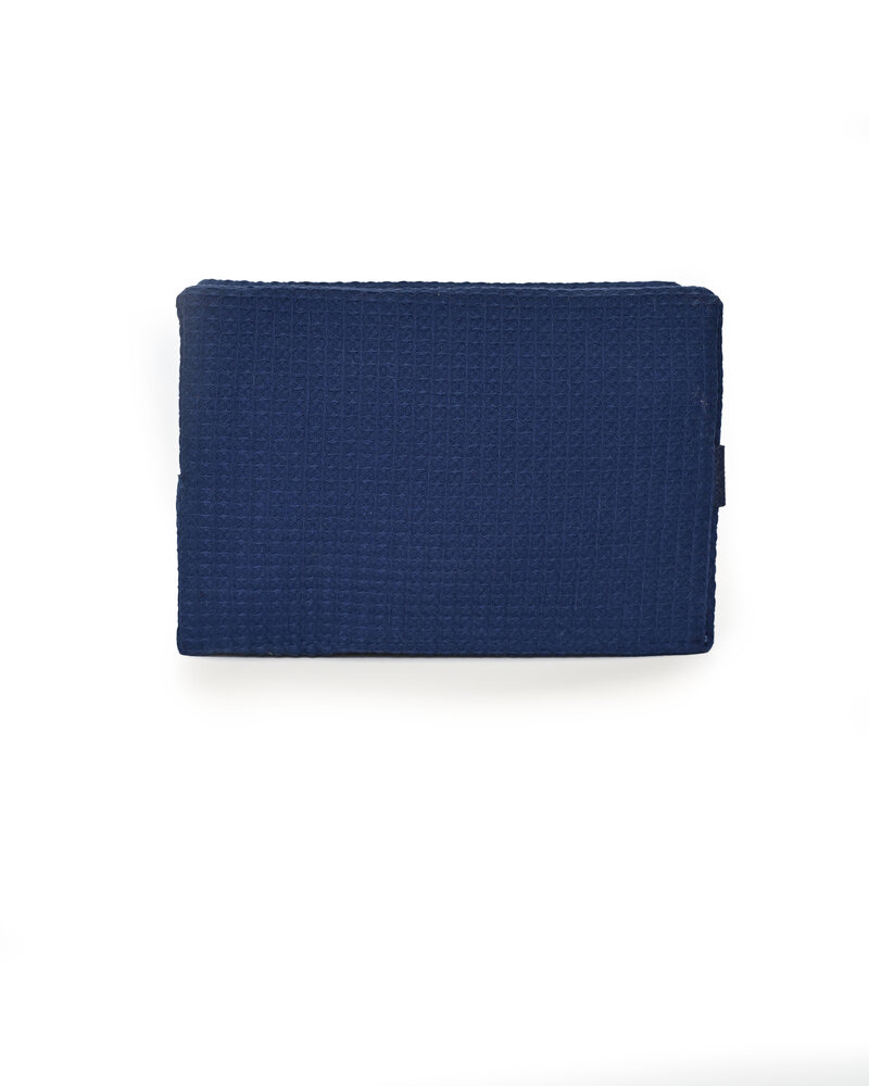 Alan Pendergrass Robes Navy Waffle Weave Cosmetic Case