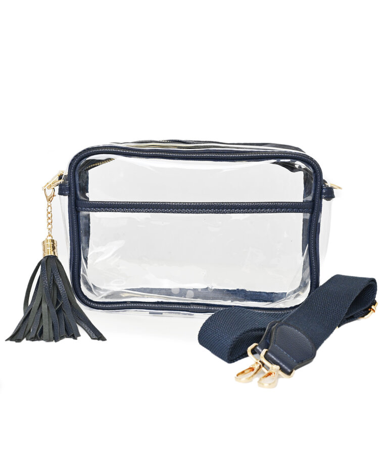Navy Blue & Clear Gameday Crossbody
