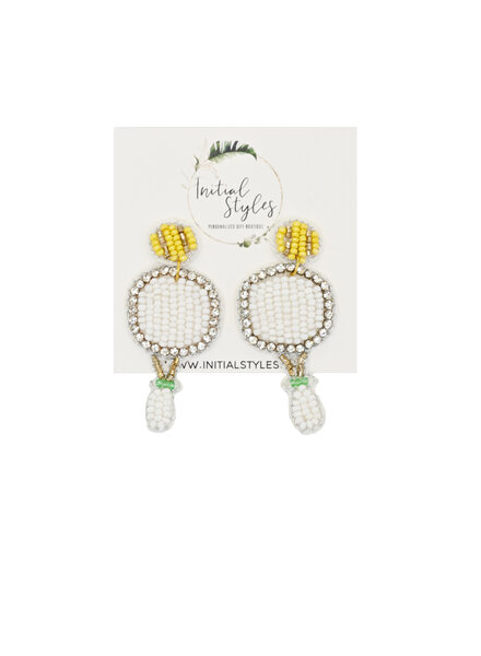 Initial Styles Tennis Racquet Earrings