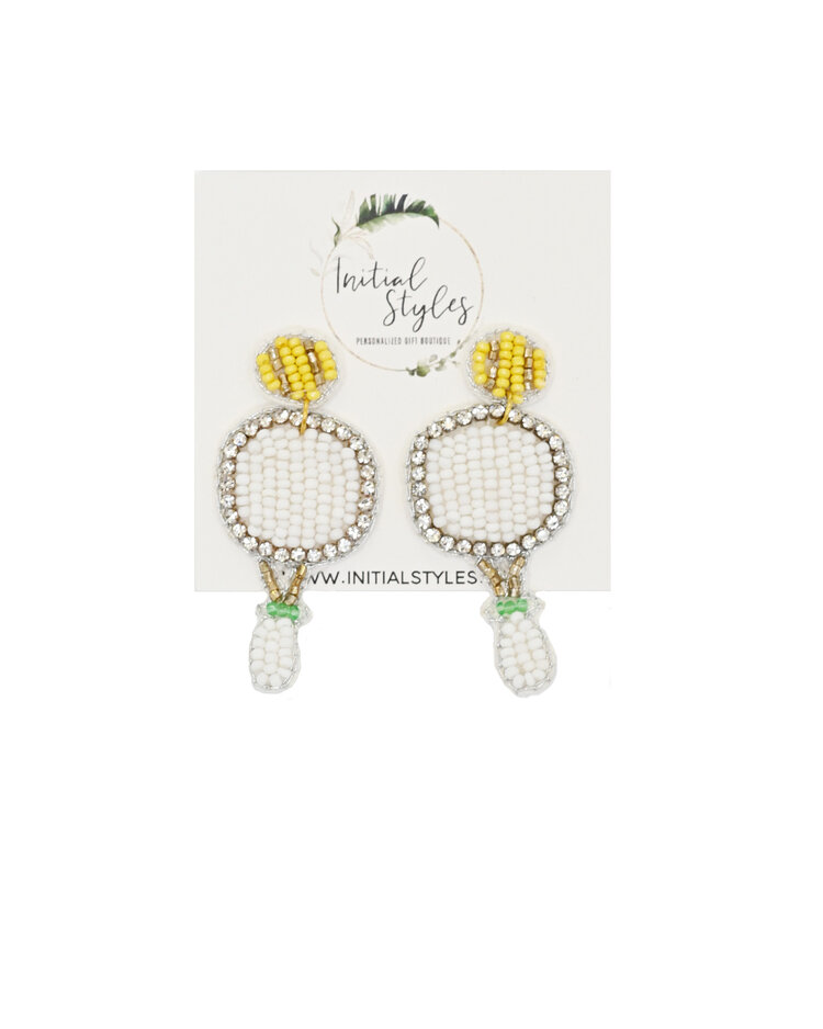 Tennis Racquet Seed Bead Earrings