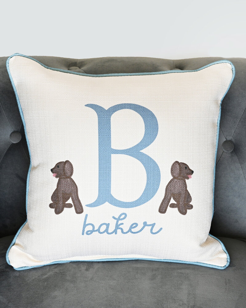 Initial Styles Personalized Labrador Name Pillow