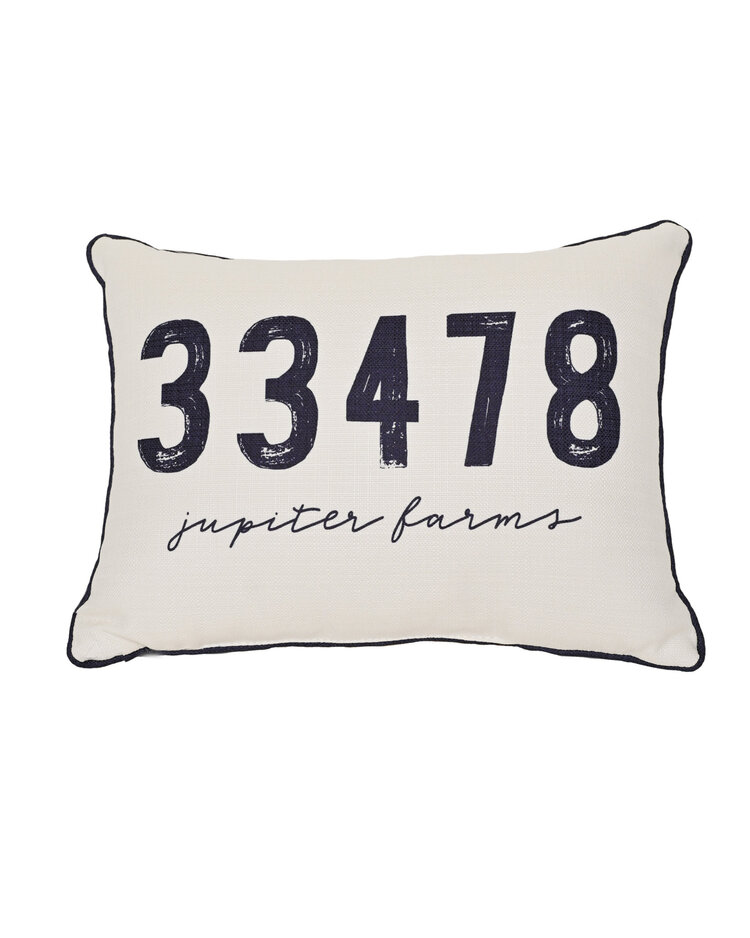 Jupiter Farms Zip Code Pillow 33478