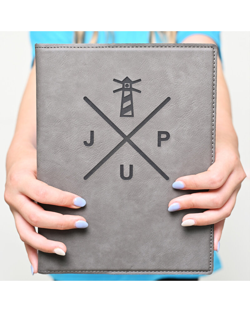 Initial Styles Leatherette Etched Journal - Small Grey