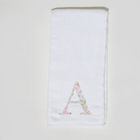 Pink Flower Letter Burp Cloth