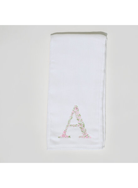Initial Styles Pink Flower Letter Burp Cloth