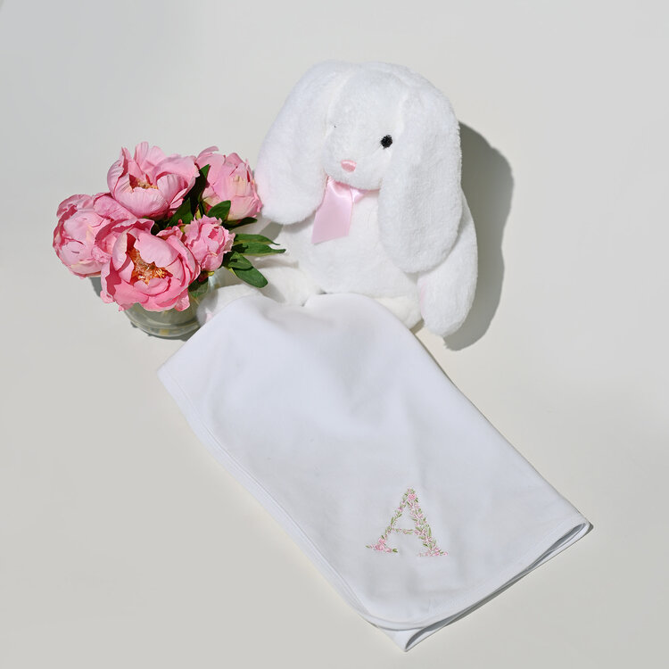 Flower Letter Receiving Blanket