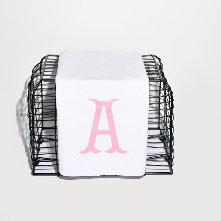 Pink Letter Burp Cloth