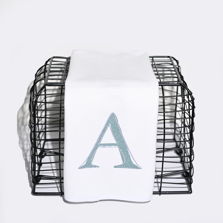 Burp Cloth - Green  Initial