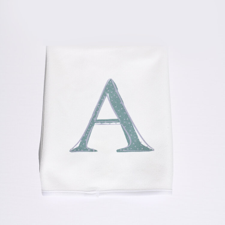 Burp Cloth - Green  Initial