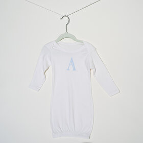 Blue Initial Layette Gown
