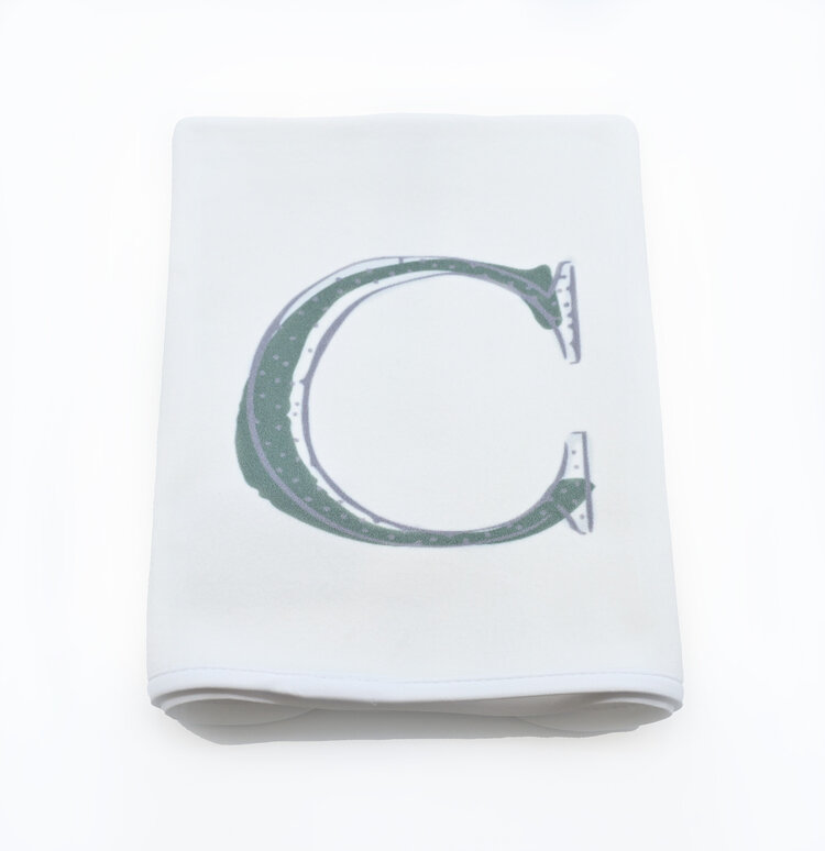 Burp Cloth - Green  Initial