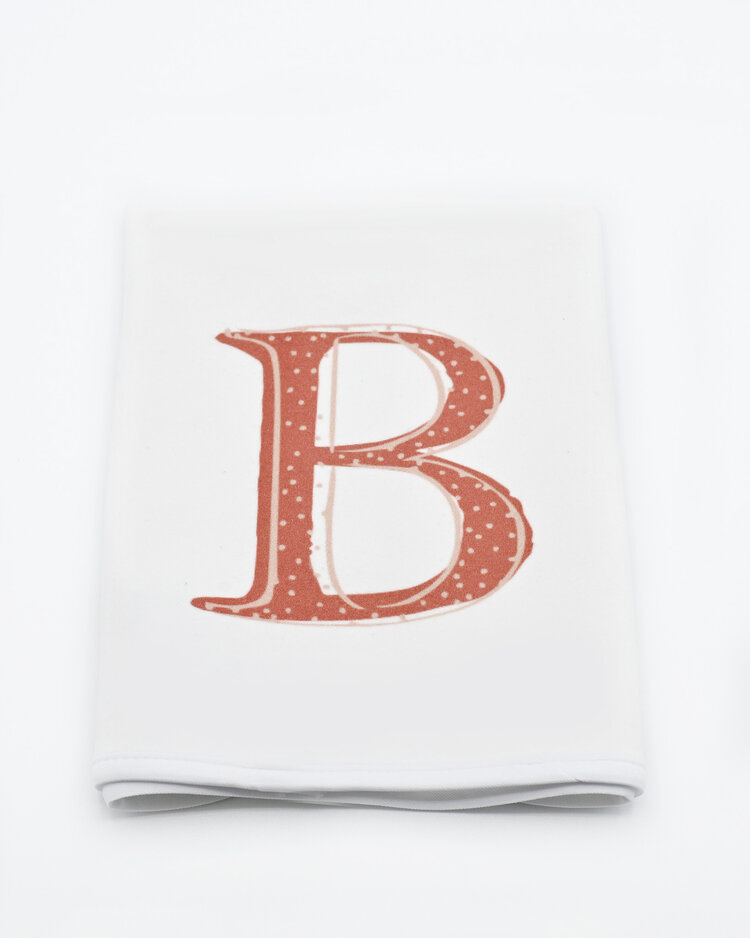 Burp Cloth - Brown  Initial