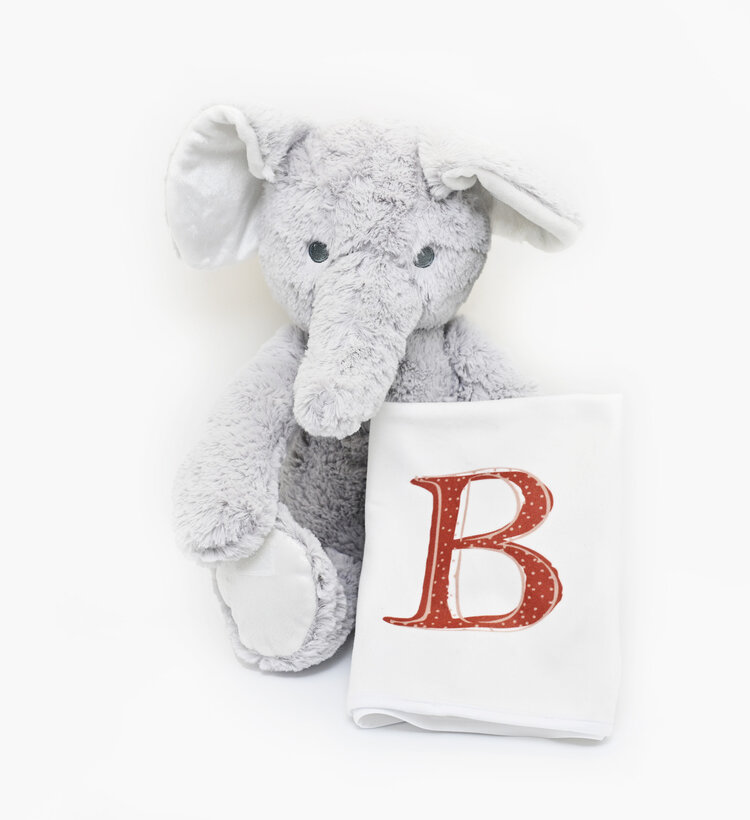 Burp Cloth - Brown  Initial