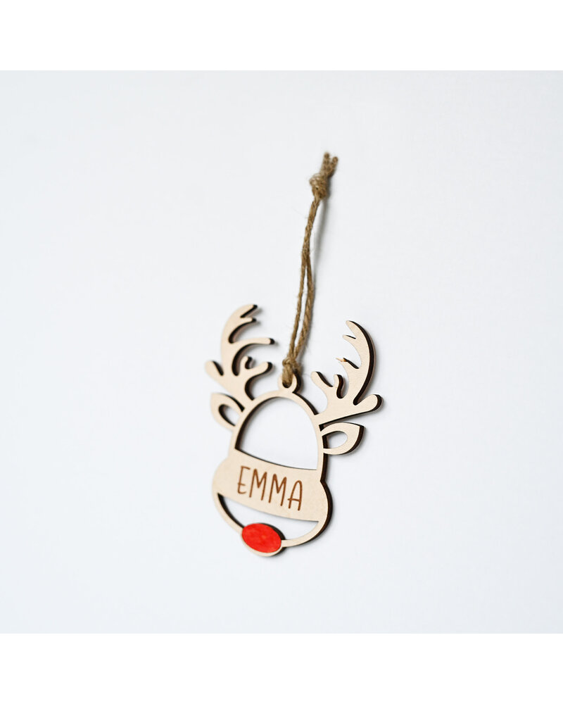 Initial Styles Ornament - Reindeer - Personalized