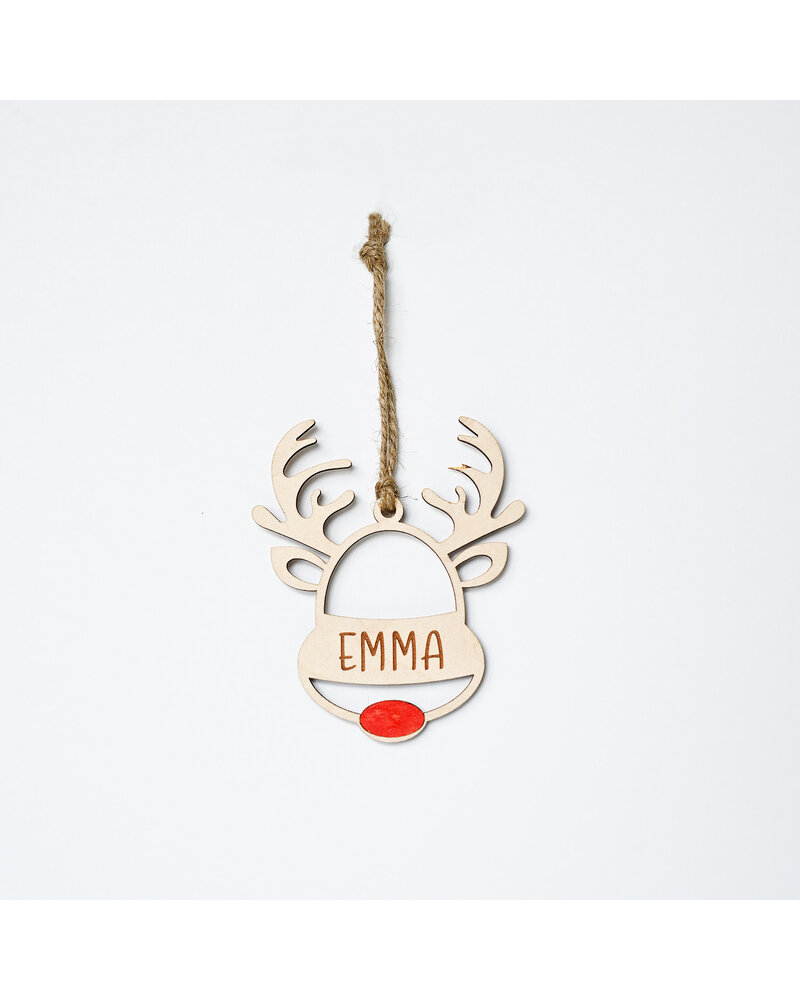 Initial Styles Ornament - Reindeer - Personalized
