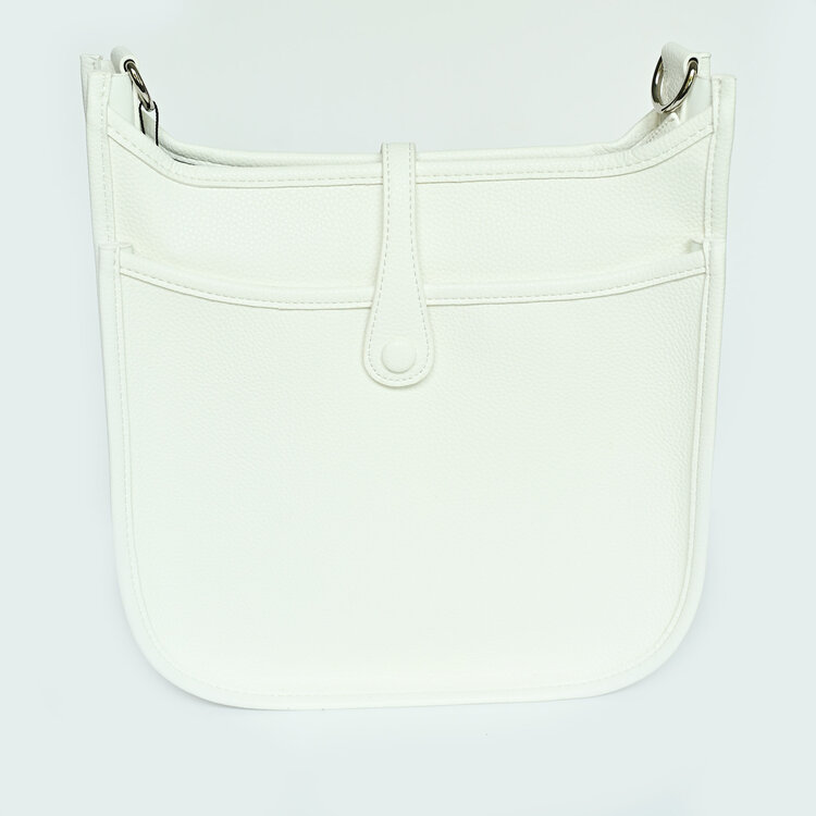 Faux Leather Large Crossbody - White