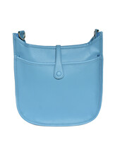 Initial Styles Light Blue Faux Leather Large Crossbody