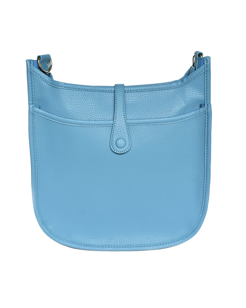 Initial Styles Faux Leather Large Crossbody - Light Blue