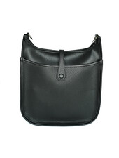 Initial Styles Black Faux Leather Large Crossbody