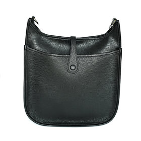 Black Faux Leather Large Crossbody