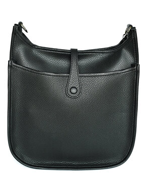 Black Faux Leather Large Crossbody