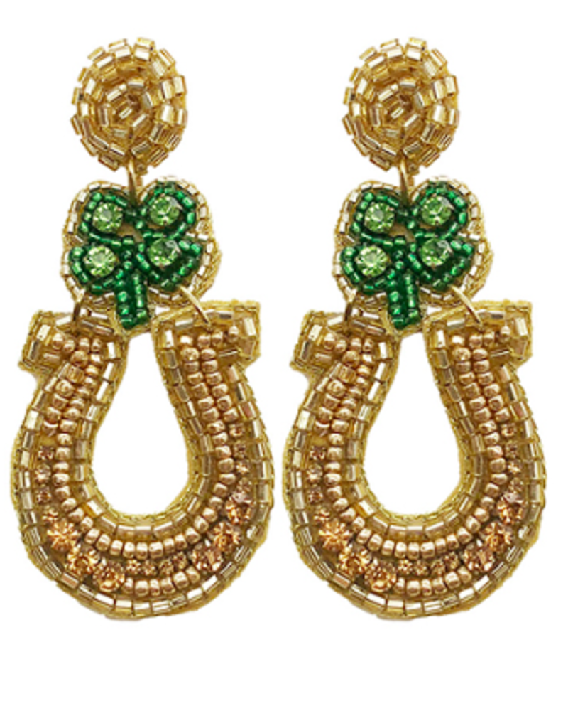 Initial Styles St. Patrick's Day Horseshoe Earrings