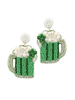 Initial Styles St. Patrick's Day Green Beer Seed Bead Earrings