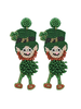 Initial Styles St. Patrick's Day Leprechaun Seed Bead Earrings