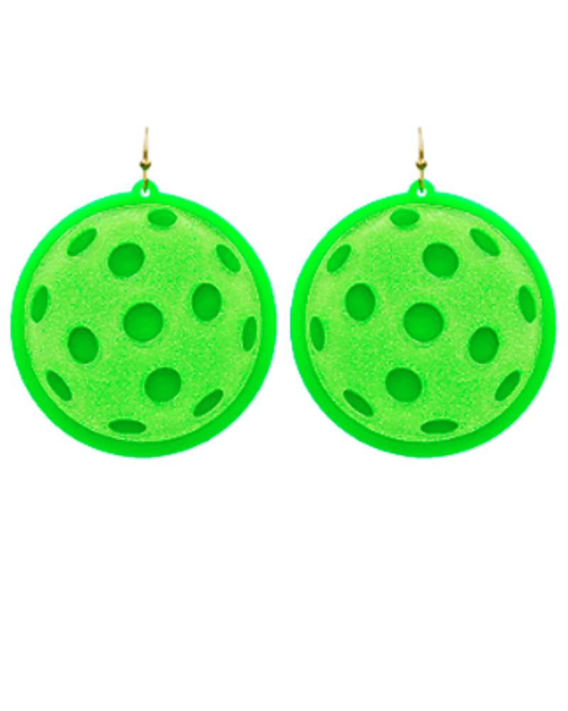 Initial Styles Neon Pickleball Earrings - 3 Color Options