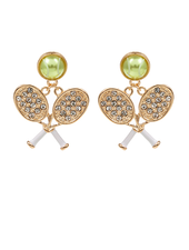 Initial Styles Tennis Racquets & Ball Earrings
