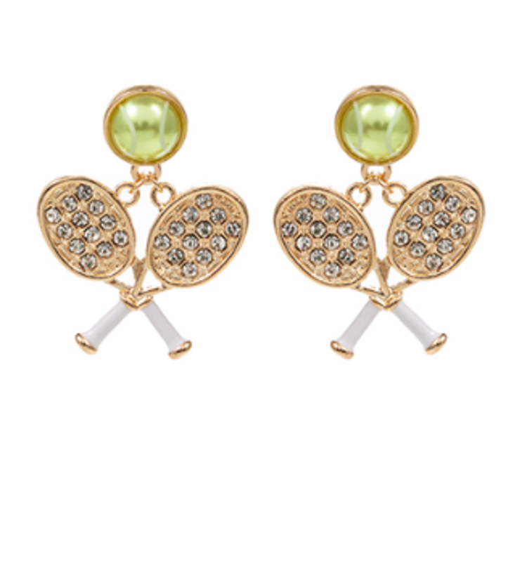 Tennis Racquets & Ball Earrings