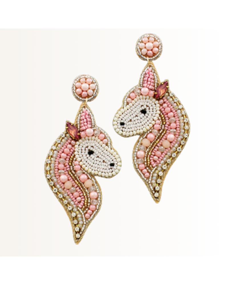Initial Styles Pastel Unicorn Seed Bead Earrings