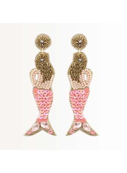 Initial Styles Pink Mermaid Earrings