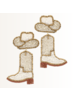 Initial Styles Ivory Cowboy Hat & Boots Seed Bead Earrings