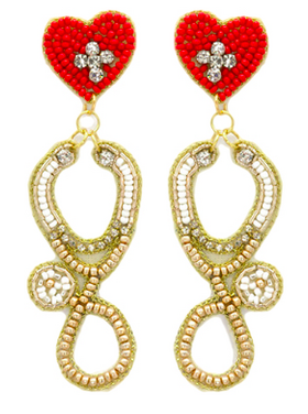 Stethoscope Beaded Earrings