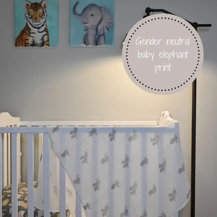 Elephant Muslin Baby Blanket