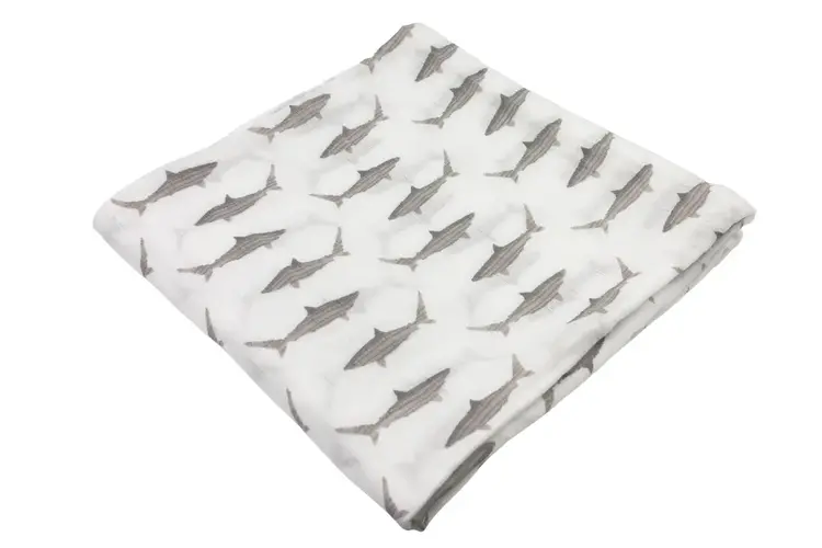 Shark Muslin Baby Blanket