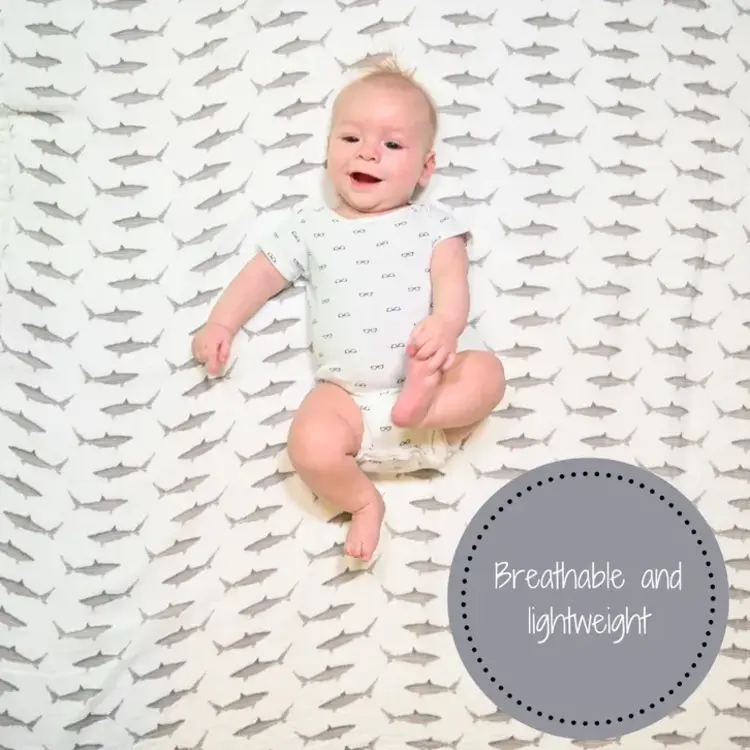 Shark Muslin Baby Blanket