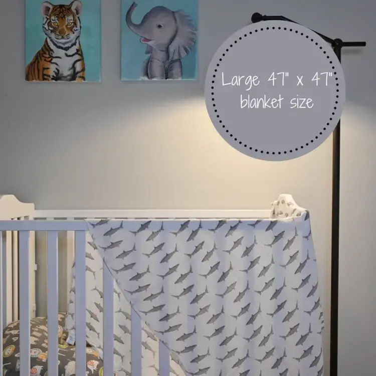 Shark Muslin Baby Blanket