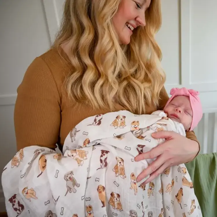 Dog Muslin Baby Blanket