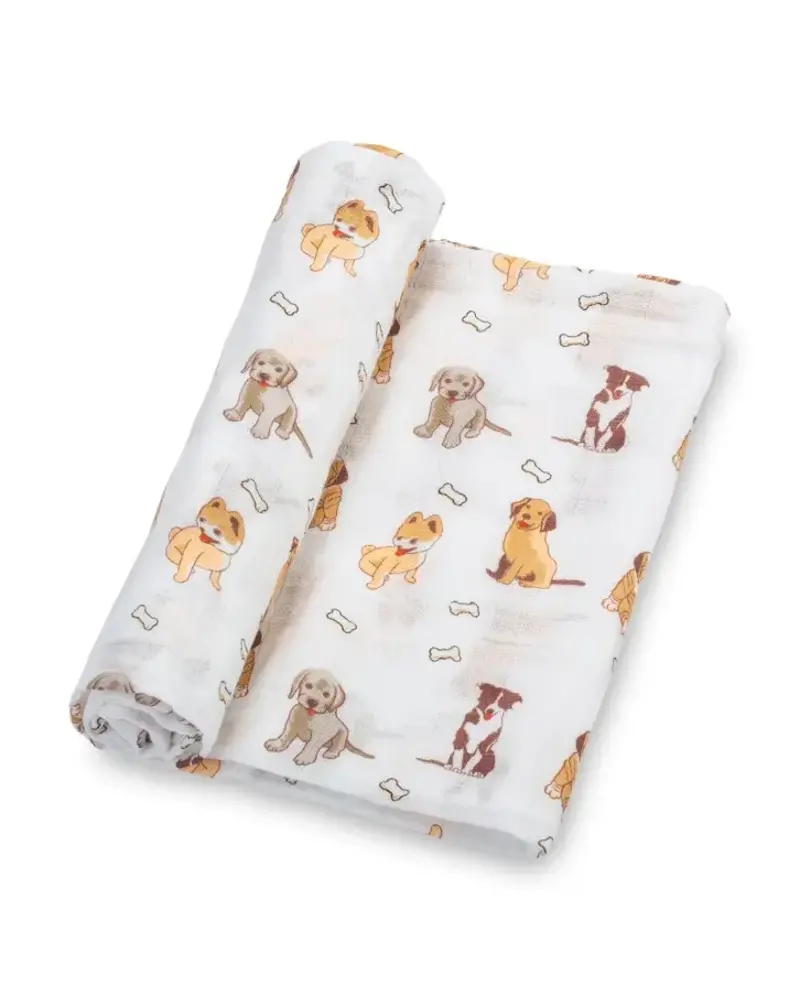 LollyBanks Dog Muslin Baby Blanket