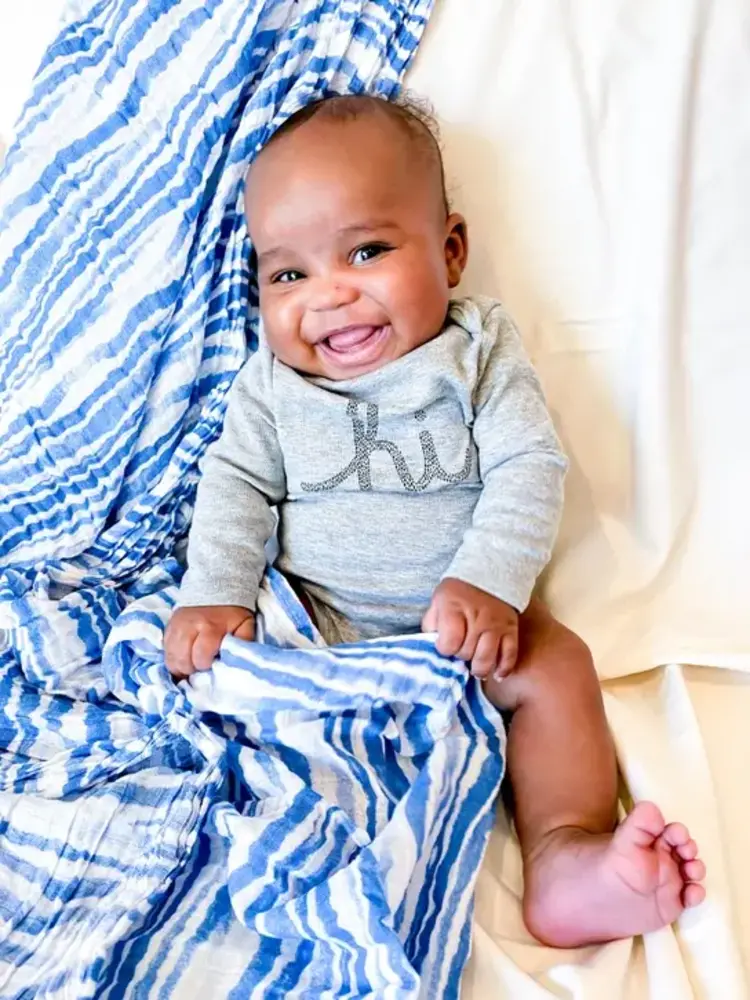 Waving At You Muslin Baby Blanket