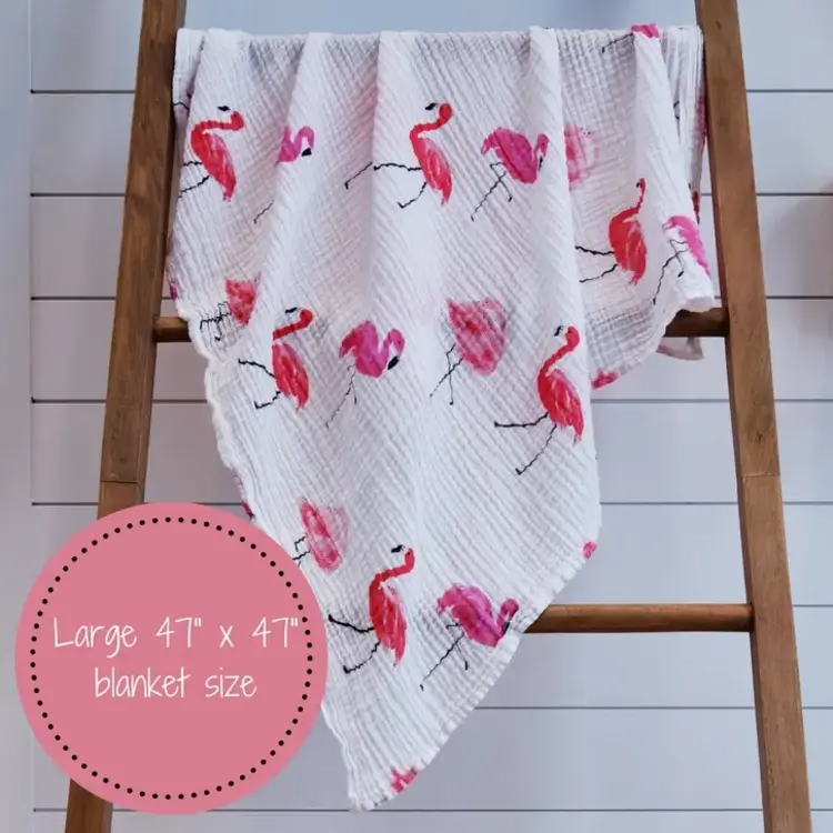Flamazing Flamingo Muslin Baby Blanket