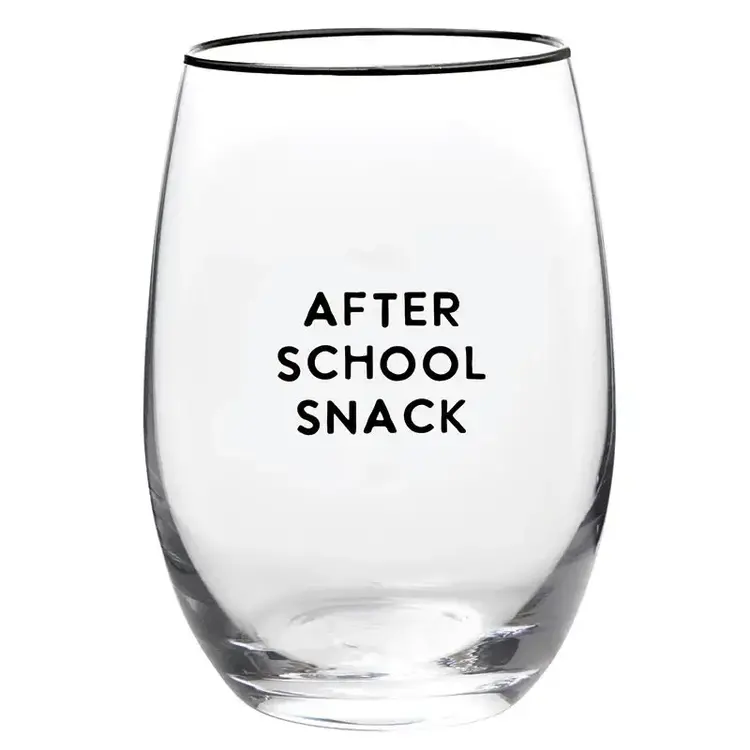 After School Snack Stemless Wine Glass