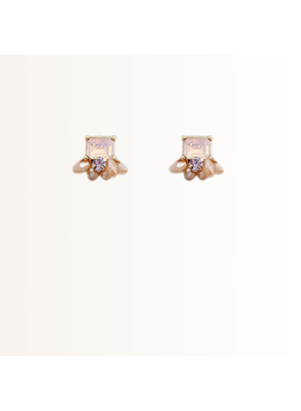 Initial Styles Crystal ClusterEarrings - 4 Color Options